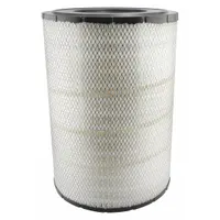 Round-oval engine air filter with radial seal design. Overall height 18 5/8 in. Compatible with International vehicles. Removes airborne contaminants from intake air to protect engine components