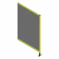 T-Slot Framing System Panel: Add-On, Yellow, 72 in H x 12 in W x 5 1/2 in D, Solid (MPN 48343)