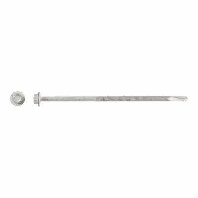 ITW BUILDEX Self-Drilling Screw: 1/4 in Size, 6 in Lg, Steel, Climaseal, Hex Washer - Metal-to-Metal-Joining Self-Drilling Screws