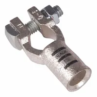 WESTWARD Battery Terminal: Straight, Crimp, 1/0 ga, Black Color, Negative, Copper, 0.8 in Overall Wd
