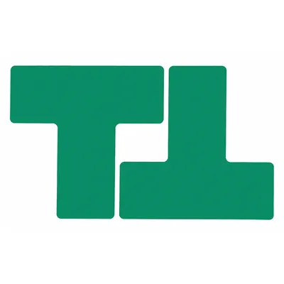 BRADY Floor Marking Tape: T, Solid, Green, No Legend, 3 in x 8 in, 8 mil Tape Thick - T-Shaped Floor Marking Tape