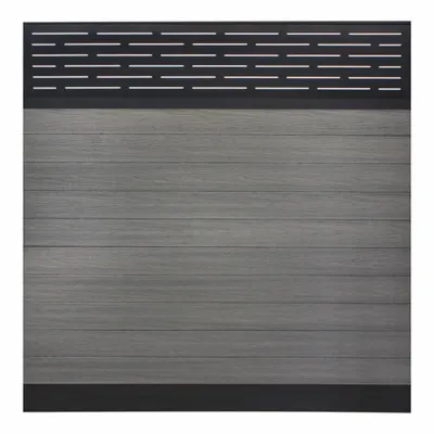 EUROFENCE Privacy Fence: Lattice Top Topper, Gray, 6 ft Overall Wd, 6 ft Overall Ht - Privacy Fence Section Panels