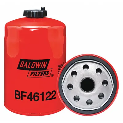 BALDWIN FILTERS Fluid Filter: Spin-On, 4 7/16 in Outside Dia, 1"-14 Thread Size, Cellulose - Spin-On Fuel Filters