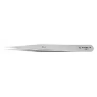 EXCELTA Tweezers: Stainless Steel, Point, Straight Tip, 0.1 mm Tip Thick (MPN 3-SA)