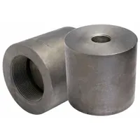 This ANVIL threaded high-pressure pipe fitting is a straight connector with female NPT threads on both ends. Made of steel, it is used to join or extend piping in fluid, gas, and steam systems requiring reliable NPT connections