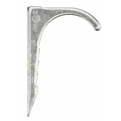 This steel stud mount with zinc-plated finish is designed for securing 1 in trade size flexible metal conduit (FMC) and cable to wood or metal studs. The hammer-on mounting type allows quick installation. cULus listed. Dimensions: 1-1/2 in wide, 3/32 in high, 2-13/32 in long.