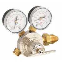 This flow gauge regulator from SMITH EQUIPMENT is designed for use with Argon gas. It features a CGA 580 inlet connection and a 5/8"-18 F RH outlet connection. Used in welding and other gas flow applications, it provides control and measurement of gas flow from a cylinder to the equipment