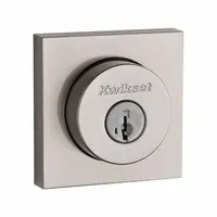 KWIKSET Single Cylinder Deadbolt: Cylindrical, 1 3/4 in Door Thick - Max, Nickel (MPN 158-SQT-15-SMT-6AL-STRKP-K3)