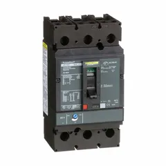 This 3-pole molded case circuit breaker is rated 225 A with a maximum AIR rating of 25kA at 240V AC. It features instantaneous trip for short-circuit protection, ABC phase connection, and line/load lug terminals. Designed for use in I-Line panelboards for overcurrent protection in power distribution systems.