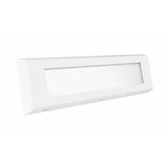 This linear vandal-resistant LED fixture is designed for indoor commercial and industrial settings where durable lighting is required. It delivers 4,273 lumens at 3500K color temperature, operates on 120/277V AC, and has a steel housing. Dimensions: 3 ft length, 11 in width, 2 3/4 in height.