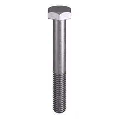 Grade B8M heavy hex bolt, 3/8"-16 thread size, plain finish. Manufactured to ASTM A193 material standards and ASME B18.2.1 dimensional standards. Suitable for structural bolting applications requiring corrosion resistance and high-temperature performance. Supplied in a small pack; nut not included.