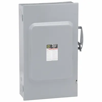SQUARE D Safety Switch: Fusible, 200 A, Single Phase, 240V AC, Galvanized Steel - Fusible Safety Switches