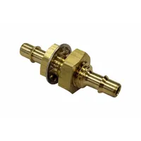 Brass barbed tube fitting with barbed x barbed configuration and bulkhead design. Used to connect two tubes of equal inside diameter in pneumatic, fluid transfer, and low-pressure industrial systems requiring a leak-resistant connection