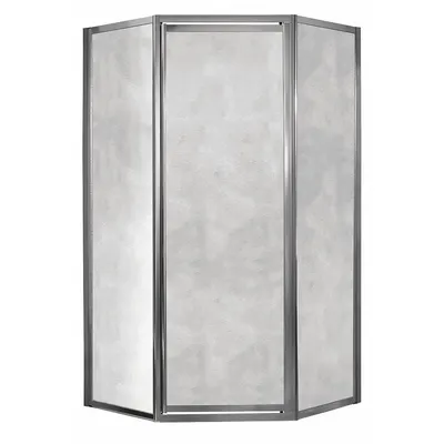 FOREMOST Shower Door: 24 in Max. Door Wd, 18 1/2 in Fixed Panel Wd, 70 in Overall Ht - Neo-Angle Shower Doors
