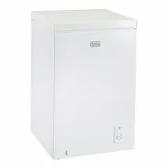 Chest freezer with 3.5 cu ft capacity for frozen food storage. Measures 33 1/2 in x 21 1/2 in x 21 3/4 in. Suitable for household or light commercial use.