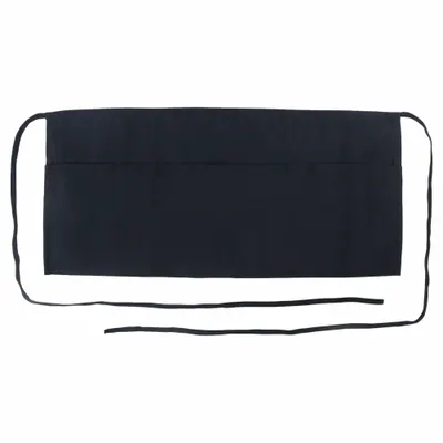 MONARCH Waist Apron: Black, 12 in Overall Lg, 26 in Overall Wd, 3 Pockets - Fabric Bib Aprons