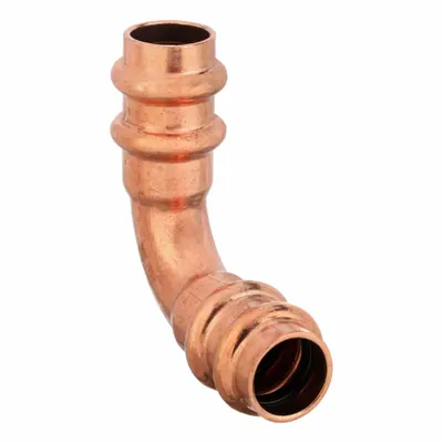 STREAMLINE 1/2 in CTS Press-Fit 90° Elbow, Copper/Bronze, RP02717 - Refrigeration Copper & Bronze Press Tube Fittings