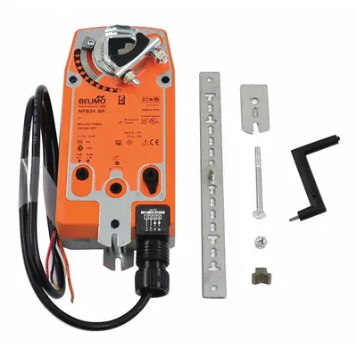 Belimo Actuator: Dampers, Proportional, Spring Return, 90 in-lb, 24V AC/DC, Hardwired - Fail-Safe Actuators with Spring Return