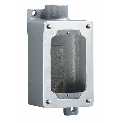 HUBBELL KILLARK Device Box: 1 Gangs, Aluminum, 1/2 in Hub Size, Dead End - 1-Gang Hazardous Location Electrical Boxes