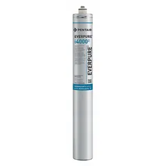 Quick-connect water filter for ice machines and refrigerators. Reduces sediment. Features Agion filter media. Flow rate: 1.7 gpm. Overall height: 25 inches.