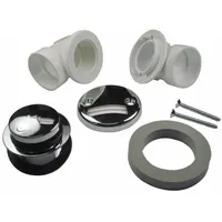 AB&A Waste and Overflow Kit: Stainless Steel, 1 1/2 in Overall Dia, 2 1/2 in Overall Ht, Toe Touch (MPN 60353)