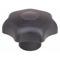 This 7-arm knob features a 50 mm diameter plastic body with a steel thread insert. It has a 3/8"-16 thread size and 14 mm thread length. Designed for manual clamping, positioning, and adjustment on industrial machinery, it provides ergonomic grip for frequent hand tightening without tools