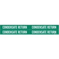 Pipe Marker: Condensate Return, Green, White, Fits 3/4 to 2 3/8 in Pipe O.D., 4 Pipe Markers (MPN 7349-4)