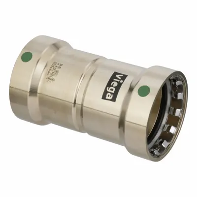 VIEGA MEGAPRESS Transition Coupling, 1 1/2 in CTS x 1 1/2 in Pipe, Bronze - Copper & Bronze Press Tube Fittings for Dissimilar Materials