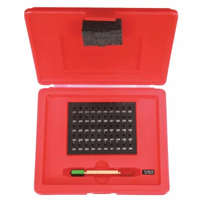 STARRETT Pin Gauge Set: Go (Plus), 0.011 in to 0.06 in, 0.001 in Dia Increment - Go (Plus) Pin Gauge Sets - Uncoated Tool Steel