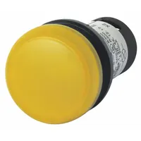 EATON Pilot Light Head: 22 mm Panel Mounting Hole Dia, Yellow, Smooth, LED, M22 Series (MPN M22-L-Y)
