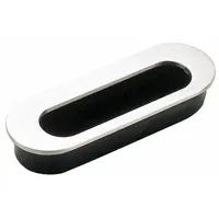 SUGATSUNE Recessed Pull Handle: Threaded Holes, Stainless Steel, Black, Tray, 4.5 in Overall Lg (MPN HH-D)