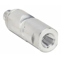 Aluminum air gun swivel with 2 5/8 in overall length and 1/4 in NPT connection. Provides rotational flexibility in pneumatic tool setups, reducing hose kinking and operator fatigue. Used in industrial assembly, automotive repair, and manufacturing environments