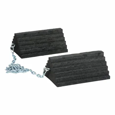 CHECKERS Wheel Chock: Rubber, 55 in Max Compatible Wheel Dia, 10,000 lb Vehicle Wt - Max - Secure-Grip Rubber Wheel Chocks