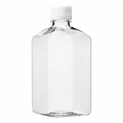 Plastic Lab Media Bottle, 32 fl oz (1 L), Sterile, Screw-On Closure, Graduated