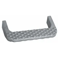 Aluminum reversible truck step with a silver finish and non-slip tread. Step depth is 4 1/8 in. Provides a secure platform for accessing truck beds, trailers, and elevated work areas in fleet and vehicle maintenance applications.
