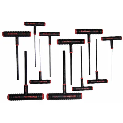 EKLIND Hex Key Set: 11 - 15 Pieces, Hex-T 6 Inch, T, SAE, Std End, Long, 11 Pieces - T-Shaped Hex Key Sets