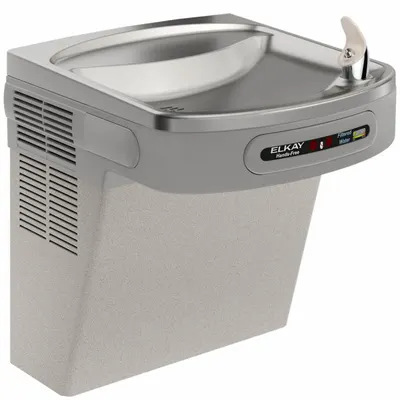 ELKAY Drinking Fountain: On-Wall, 19 13/16 in Ht, Sensor, 8 gph @ 50°F, Gray - On-Wall Single Drinking Fountains