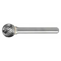 Single-cut carbide ball bur with 5/8" head diameter and 1/4" shank, type SD-06. Used for deburring, shaping, and material removal in metalworking applications such as die grinding, mold finishing, and weld preparation