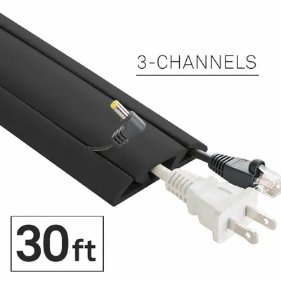 ELECTRIDUCT Cable protector: 3 Channels, 2 5/8 in Overall Wd, 5/8 in Overall Ht, 30 ft Lg - Flexible Rubber Cable Floor Covers