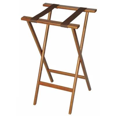 CSL Tray Stand: Wood, Walnut, 18 1/2 in Overall Wd, 30 in Overall Ht - Tray Stands