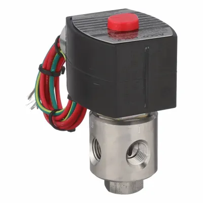 REDHAT Solenoid Valve: 3-Way, Normally Closed, 1/4 in Pipe Size, 110V AC/120V AC - 3-Way/2-Position, Normally Closed Solenoid Valves