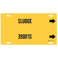 Pipe Marker: Sludge, Yellow, Black, Fits 6 to 7 7/8 in Pipe O.D., 1 Pipe Markers, With Arrows (MPN 4273-F)