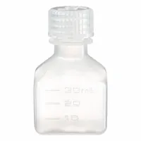 NALGENE Graduated Bottle: 30 mL, 1 fl oz, PPCO, Natural, 20 mm Screw Closure Size, Square, Graduated (MPN 2016-0030)