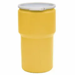 This 14-gallon nestable overpack drum is made of high-density polyethylene (HDPE) with an open head and a plastic lever lock ring. It is unlined with no interior coating and carries UN ratings 1H2/Y100/S for both solids and liquids. Suitable for containing and transporting hazardous materials in compliance with dangerous goods regulations.