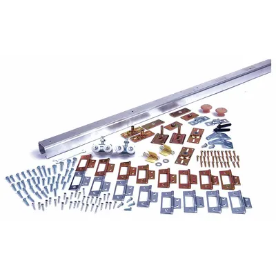 NATIONAL GUARD Track Kit: 8 ft Lg, 1 7/8 in Wd, 1 3/8 in Ht, 75 lb Max Wt - Hanging Door Track Kits