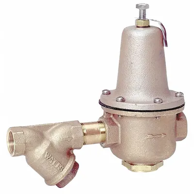 Watts Water Pressure Regulator: FNPT x FNPT, 1 1/2 in Pipe Size, Brass, 25 psi to 75 psi - Standard Capacity Water Pressure Regulators