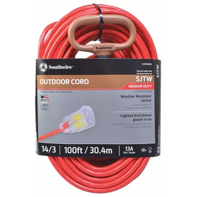 SOUTHWIRE 100 ft Outdoor Extension Cord - Outdoor Extension Cords with Single Outlet