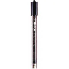 This pH electrode features an epoxy body with a standard tip shape and an open double junction. It offers a measurement range of 0 to 14 pH and is equipped with a BNC connector and a 1 m cable. Suitable for general laboratory pH testing in aqueous solutions.