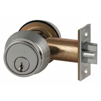 This SCHLAGE deadbolt is a standard cylindrical lock designed for doors up to 1 3/4 in thick. It features a satin chromium-plated finish and includes a conventional core cylinder with a Schlage C keyway. Suitable for interior or exterior applications where a conventional core is required