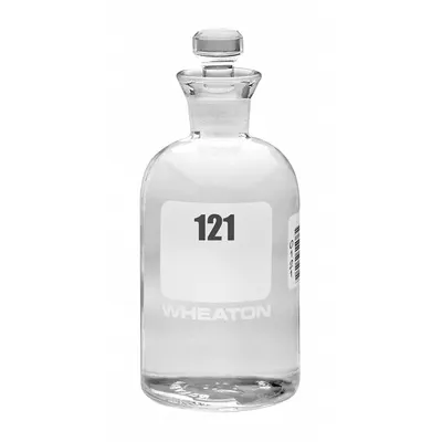 WHEATON Bottle: 300 mL, Robotic Stopper, 165 mm, Colorless, # Sequence: 121-144 - Glass Lab BOD Bottles